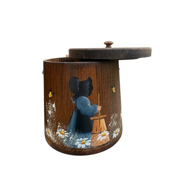 Vintage Milkmaid Handpainted Wooden Kitchen Wall Art and Bucket - Picture 4 of 6